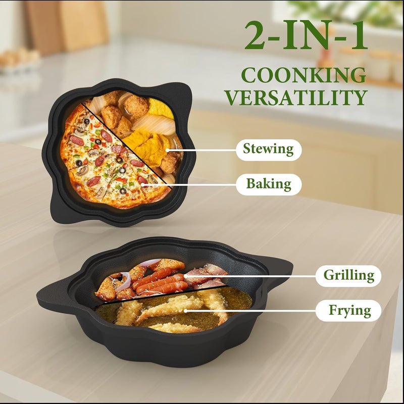 ENEM Cast Iron Garlic Roaster & Saucepan Pot, Small Garlic Roaster for Oven with Lid and Steamer, Tart Pan and Rice Pot for Baking, Grilling and Daily Cooking, Heavy Duty Multi-Functional Pots - Image 3